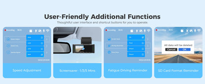 AZDOME M550 Pro 4K Car DVR Dash Cam – WiFi 5.8GHz, Front/Cabin/Rear Cameras, GPS, Night Vision & Parking Monitor