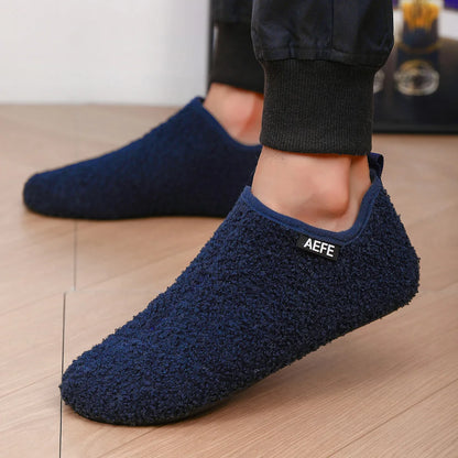 Men’s Fuzzy Winter Slippers – Warm Indoor House Shoes with Soft Cushioning & Arch Support