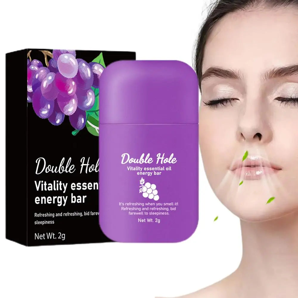 Anti-Snoring Nasal Inhaler — Two-Nostril Aromatherapy Stick with Energy Oil for Sleepiness Relief