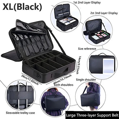 Professional Large Makeup Case – Travel Cosmetic Organizer & Nail Toolbox for Beauty Storage