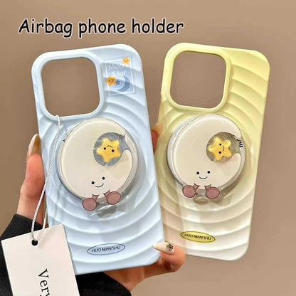 Cute Moon & Stars Rotating MagSafe Phone Grip Stand - Magnetic iPhone Holder with Wireless Charging Support