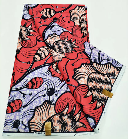 African Real Wax Print Fabric - 100% Cotton Nigerian Ankara Sewing Material for Party Dresses