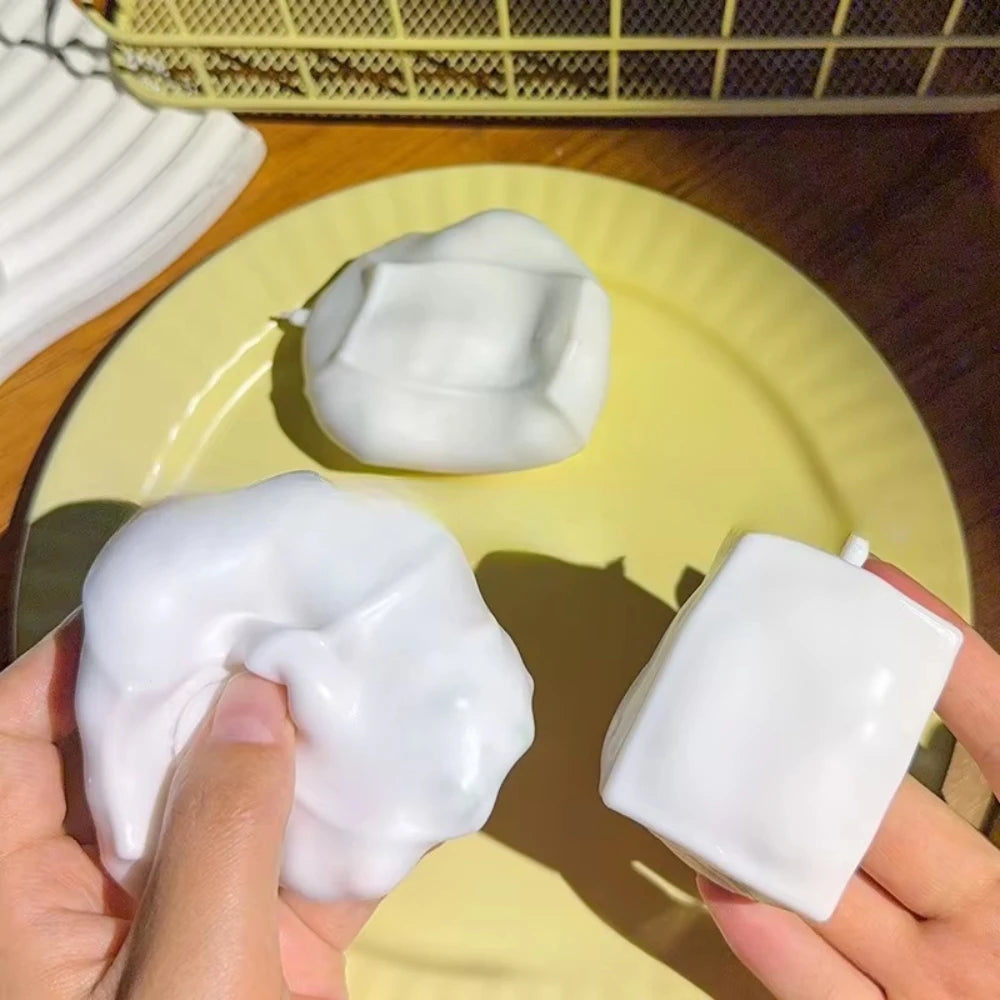 Tofu-Shaped ASMR Stress Relief Toy - Squishy Sensory Fidget Toy with Satisfying Sounds