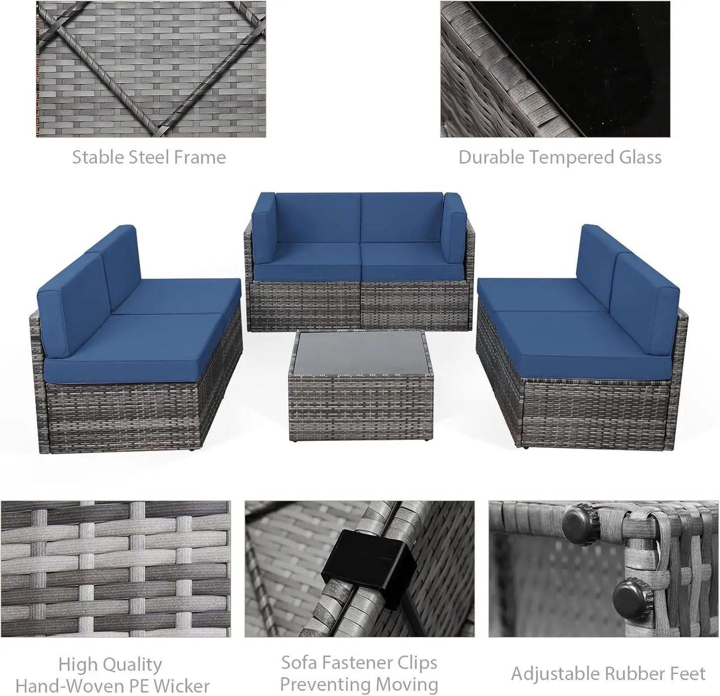 Outdoor Sectional Chair Set – Weather-Resistant Patio Furniture for Garden, Deck, or Backyard