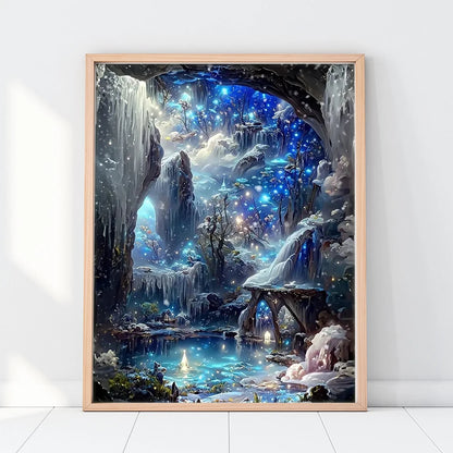 5D Diamond Painting Landscape – Full Round Drill Mosaic Fantasy Artwork, 30x40cm for Interior Decor