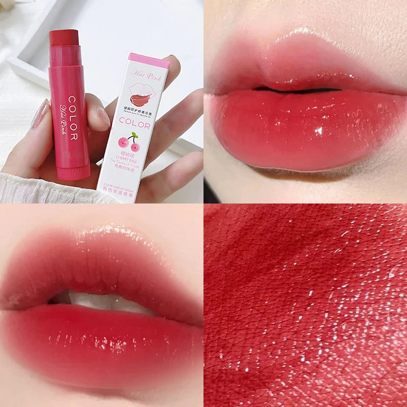 Cute Red Tint Lipstick Set – Moisturizing Colored Lip Balm with Anti-Drying & Fade-Resistant Lip Care Cosmetics