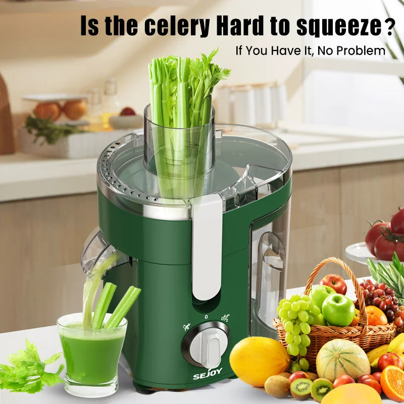 SEJOY Centrifugal Juicer – Compact Automatic Electric Citrus and Fruit & Veg Extractor with Pulp Ejection