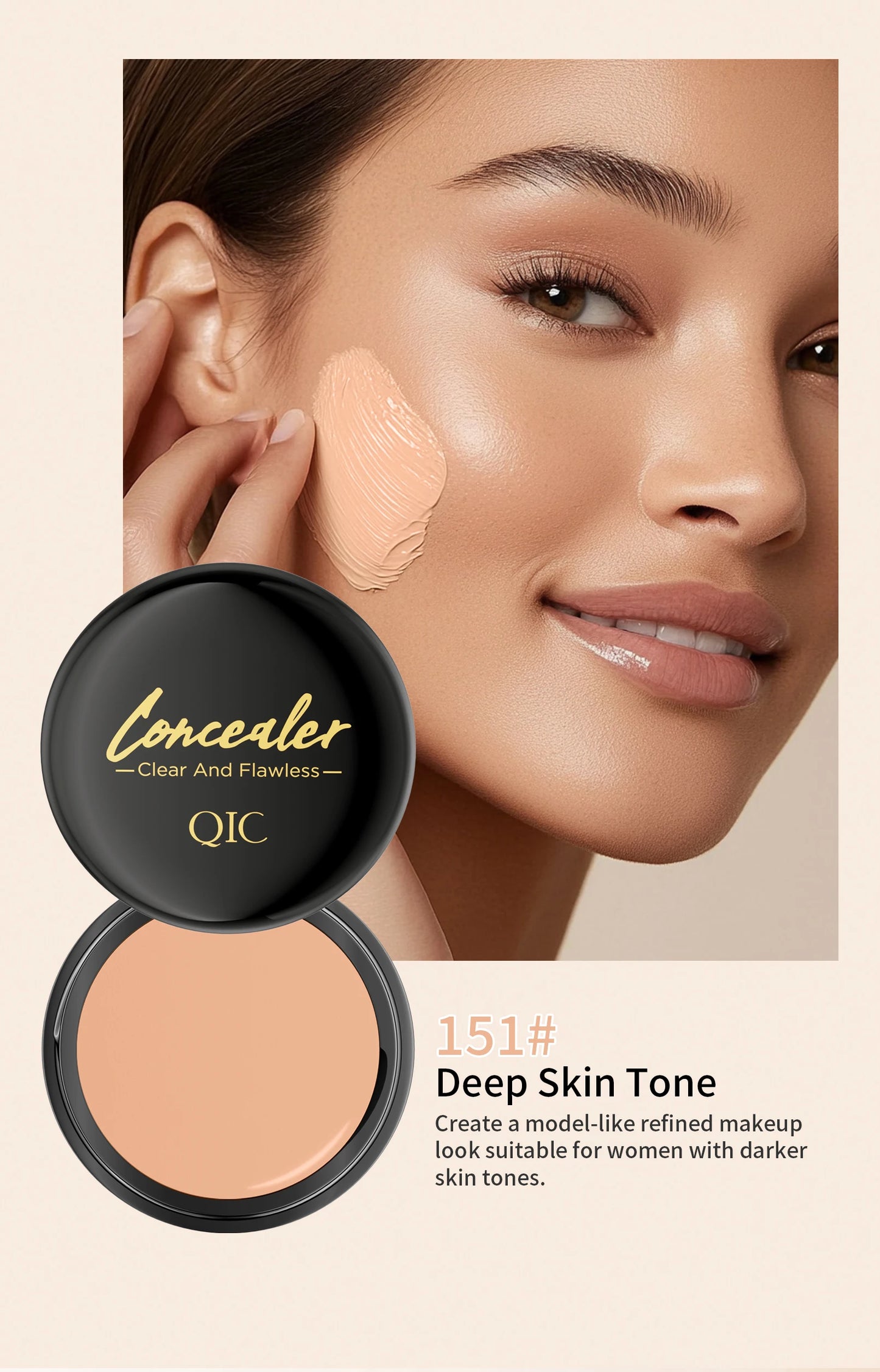 Waterproof Full-Coverage Concealer — Natural Finish Foundation for Tattoos, Scars, All Skin Tones & Types