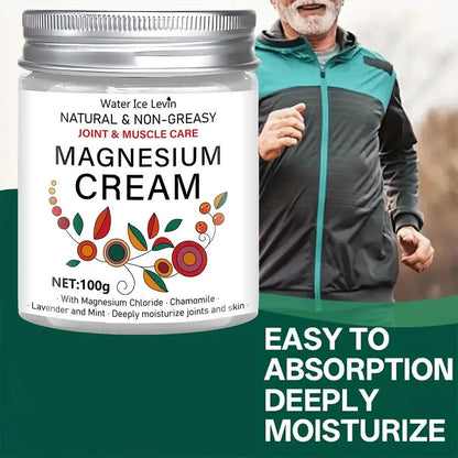 100g Magnesium Joint & Muscle Care Cream - Non-Greasy Daily Moisturizing Formula with Chamomile & Lavender