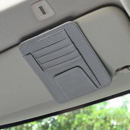 Car Sun Visor Organizer – Multi-Pocket Sunglasses & Business Card Holder, Auto Interior Accessory