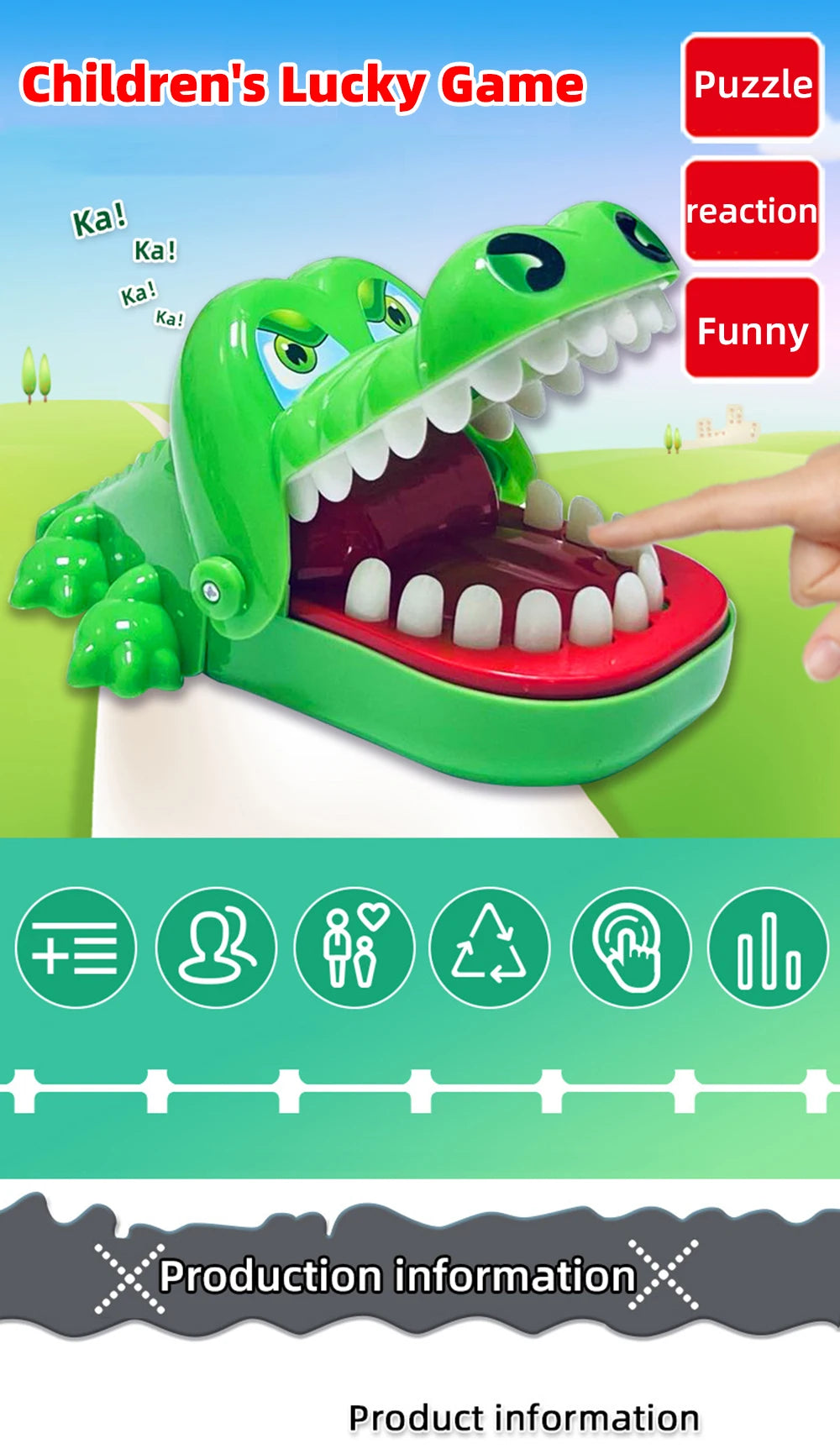 Crocodile Teeth Toy – Children's Finger Reaction Training, Lucky Game, Novelty Trick & Decompression Toy