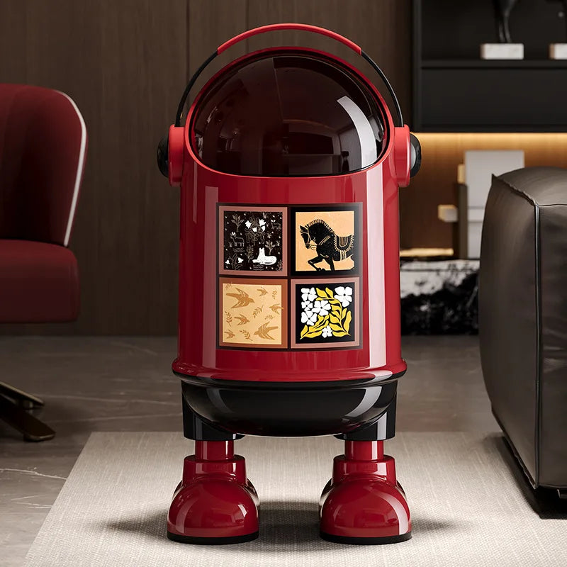 Creative Astronaut Trash Bin - Decorative Household Garbage Storage for Bedroom, Bathroom & Living Room