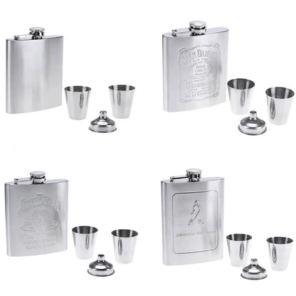 8oz Stainless Steel Hip Flask - Portable Pocket Whisky Flask with Gift Box, Outdoor Alcohol Container for Vodka and Drinks