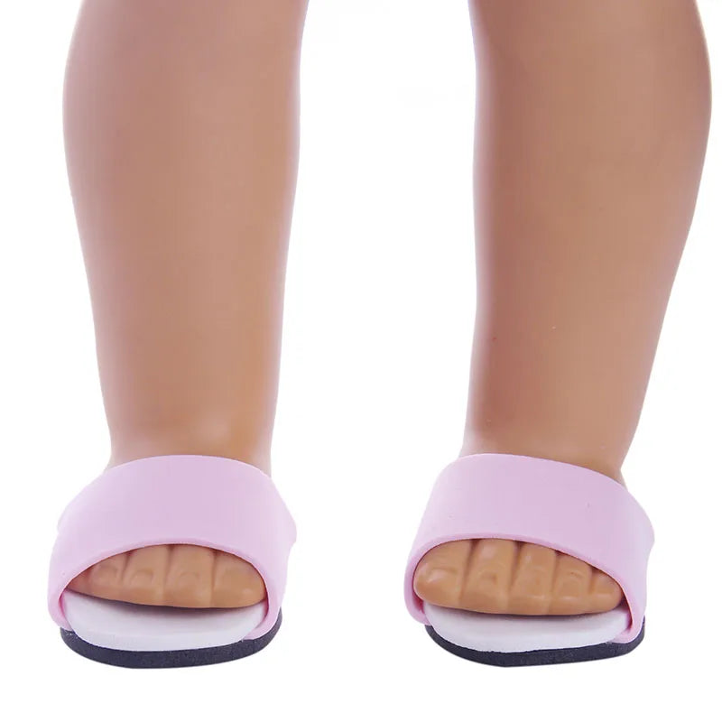 7cm Doll Sandal Shoes for 43cm Born Baby & 18-Inch American Dolls — Accessories for Doll Clothes, Girl’s Toy Gift