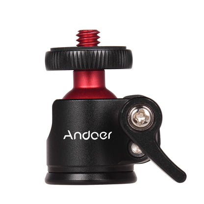 Andoer Mini Tripod Ball Head with 360° Swivel, U-Shaped Slot Design, Rotatable for DSLR Camera and Tripod