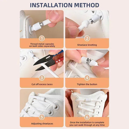 Elastic No-Tie Shoelaces - Quick Slip-On Stretch Shoe Laces for Kids & Adults
