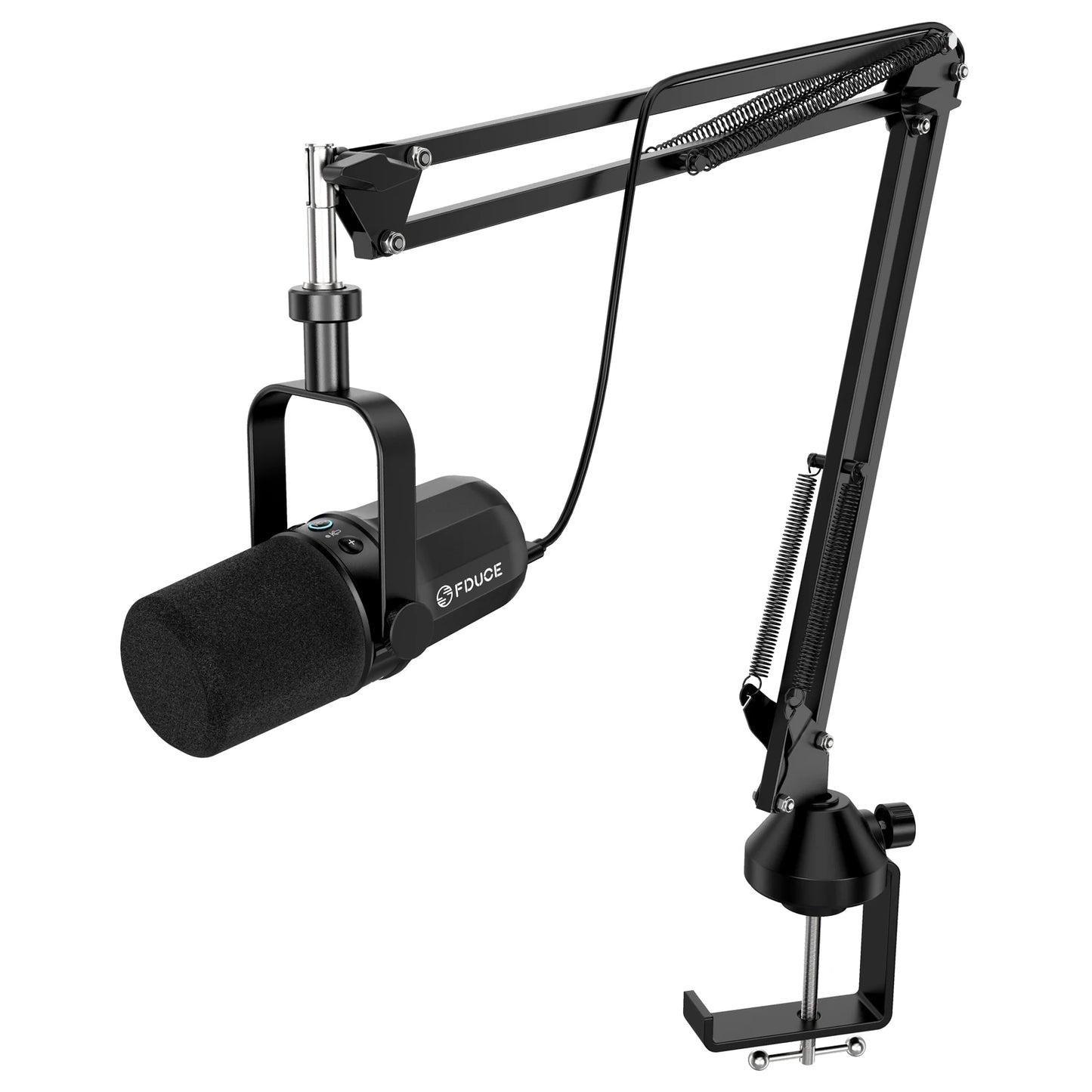 FDUCE SL40+ USB/XLR Dynamic Microphone Kit – Built-in Headset Output, Sound Insulation & Arm Stand for PC, PS5/4, Mixer