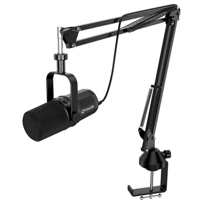 FDUCE SL40+ USB/XLR Dynamic Microphone Kit – Built-in Headset Output, Sound Insulation & Arm Stand for PC, PS5/4, Mixer
