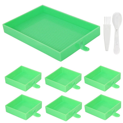 6-Grid Diamond Painting Accessory Tray Kit – Large Capacity Plate for Nail Art, Beading, and Cross Stitch