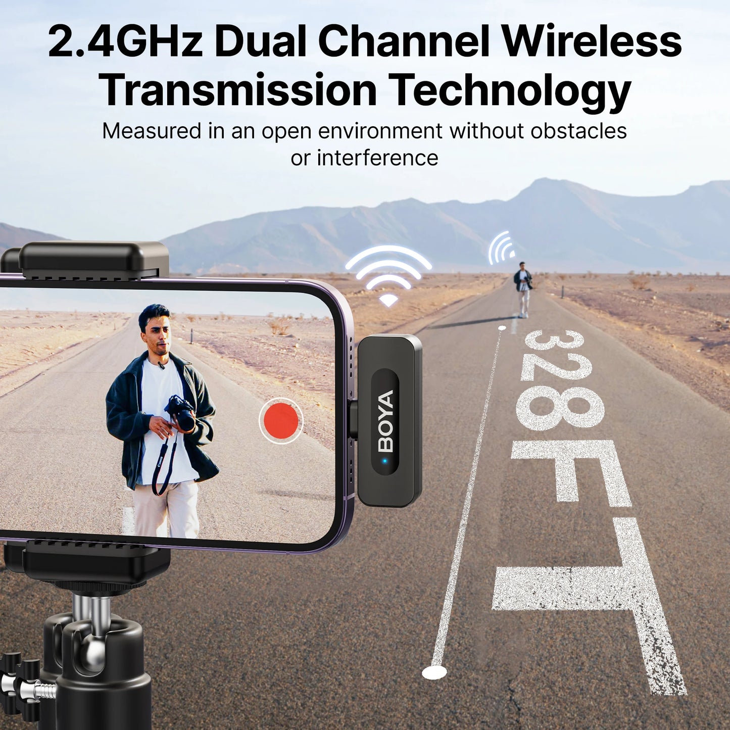 BOYA BY-V3 Wireless Lavalier Microphone – Lapel Mic for iPhone, iPad, Android, USB-C, Gaming, Video Recording & Streaming