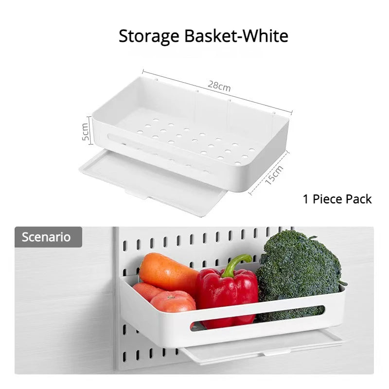 DIY Pegboard Hanging Shelf & Hooks – Wall Organizer for Garage, Kitchen & Room, No-Drill Storage Solution