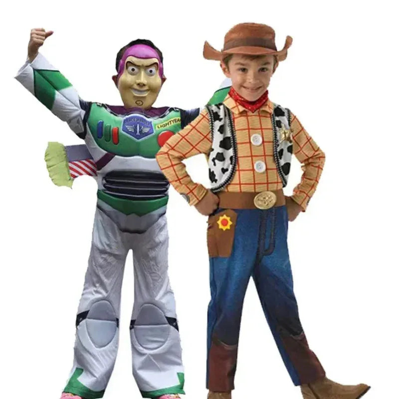 Woody Cowboy Cosplay Costume - Kids Cartoon Character Jumpsuit for Halloween & Parties