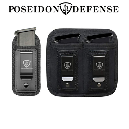 9mm .40 .45 Pistol Magazine Pouch – Single/Double Stack Holster, Concealed Carrier for Glock, S&W M&P, Sig Sauer, 1911, Beretta
