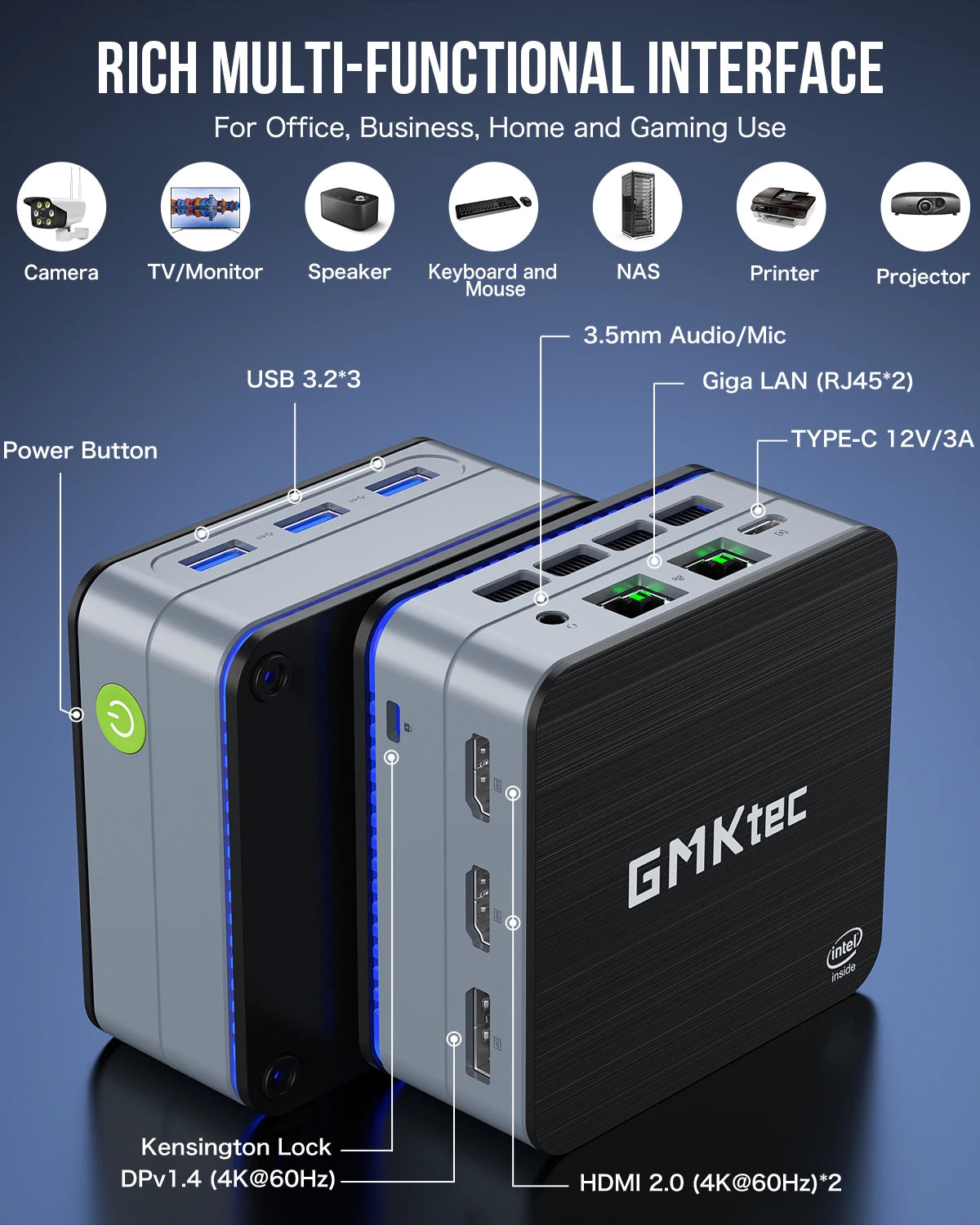 GMKtec G2 Mini PC – Intel 12th Gen Alder Lake N100, Windows 11 Pro, 12GB DDR5 RAM, 512GB SSD, WiFi 6 & BT5.2 Desktop Computer