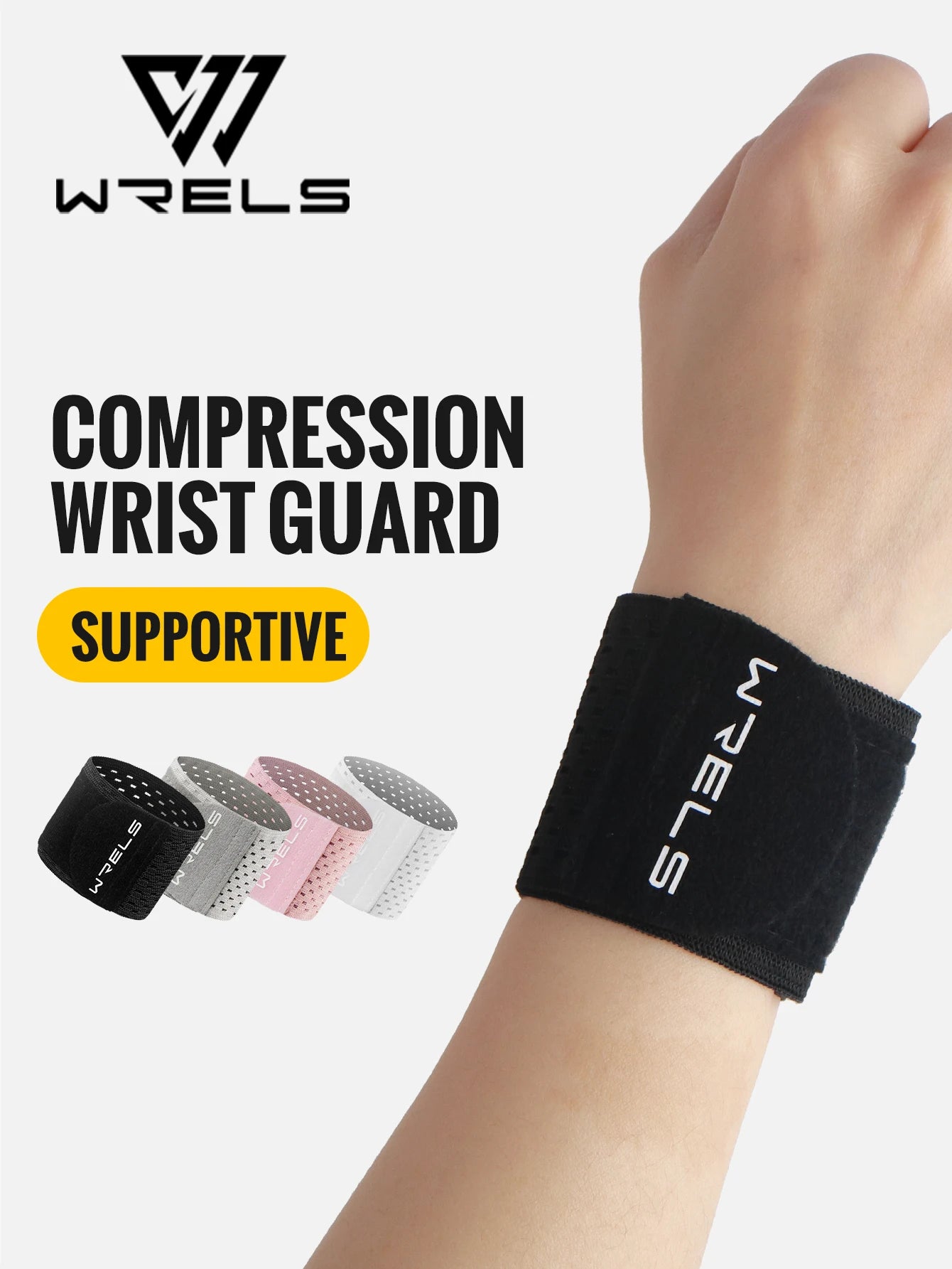 WRELS Adjustable Sports Wristband — Elastic Compression Wrist Wraps for Basketball, Weight Training, and Support