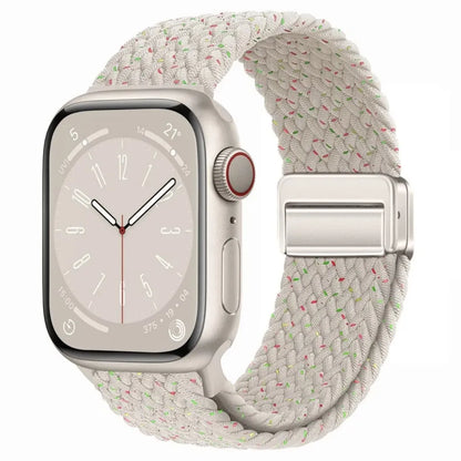Nylon Braided Watch Band for Apple Watch – Compatible with Series SE, 3–10 & Ultra (38–49mm Adjustable Sport Strap)