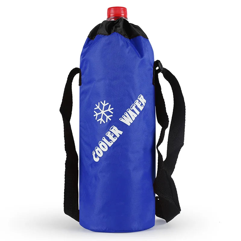 Portable Insulated Water Bottle Bag - Oxford Cloth Cooler Carrier for Camping & Outdoor Activities 1.5L