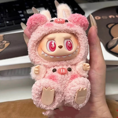 Labubu 17cm Heartbeat Macaron Monkey Toy – Stand-Up Dress-Up Jacket & Pants Suit