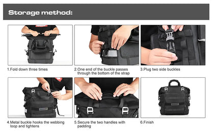 Rhinowalk Motorcycle Saddlebag 20L-30L – Universal Side Bag with Removable 100% Waterproof Inner Liner for Travel Motorbike Luggage