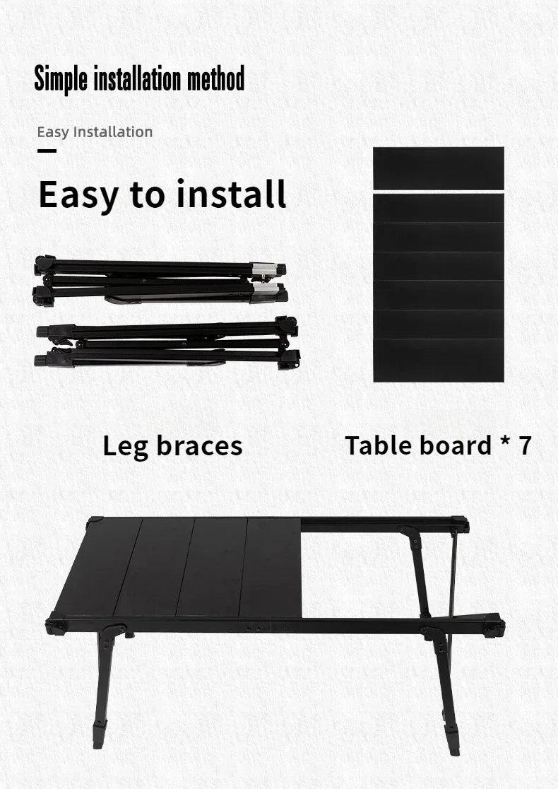 Newest Folding IGT Table – Lightweight Portable Roll-Up Table with Adjustable Legs for BBQ, Desktop Burner & Backpacking