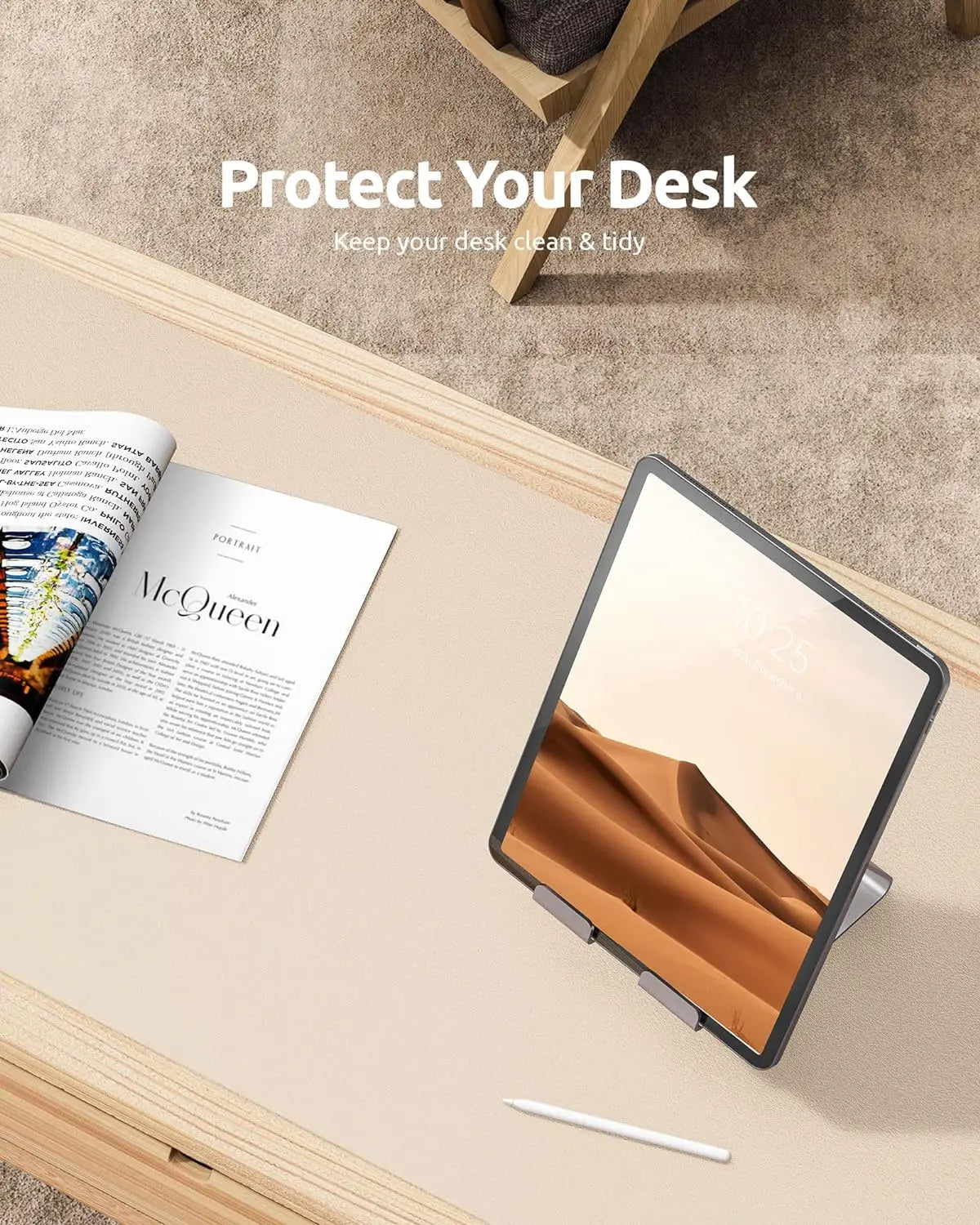Large Leather Mouse Pad Desk Mat - Non-Slip PU Leather Office Desk Protector for Laptop & Workspace Setup
