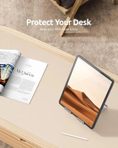 Large Leather Mouse Pad Desk Mat - Non-Slip PU Leather Office Desk Protector for Laptop & Workspace Setup