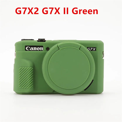 Canon G7X Silicone Camera Case - Soft Rubber Shockproof Body Cover with Lens Cap for G7X Mark II III G7XII G7X2 G7XIII G7X3