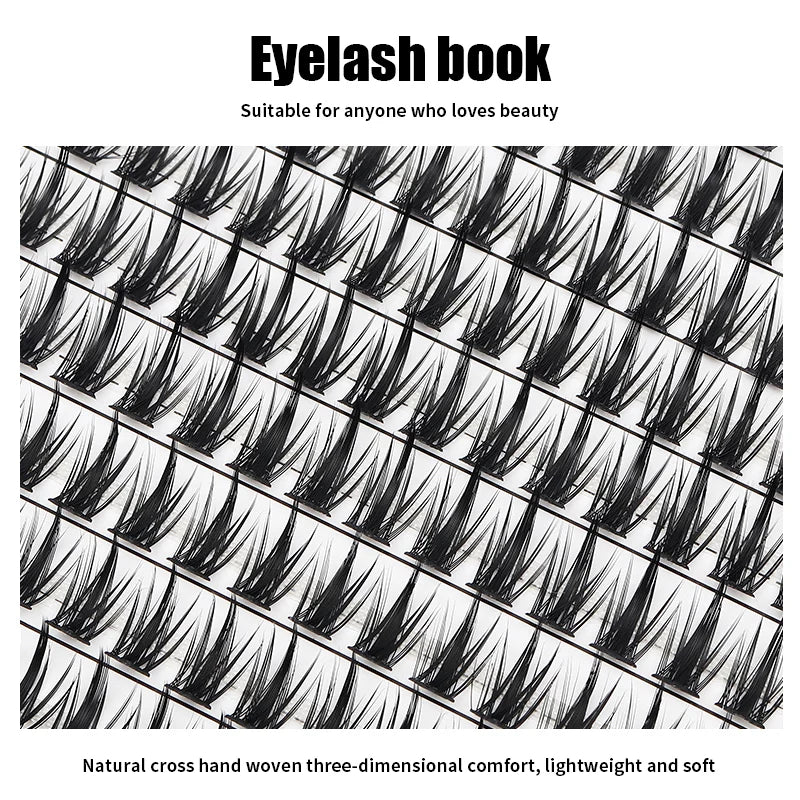 Individual Lash Extensions Kit – DIY Cluster Eyelash Book, False Lashes for Home Makeup