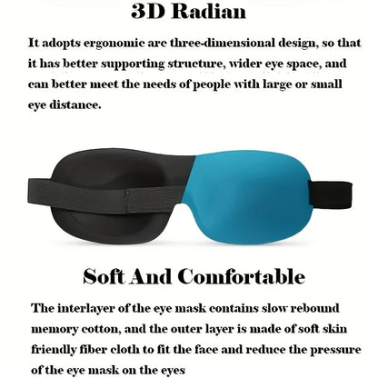 3D Contoured Sleep Mask — 100% Light-Blocking, Ultra-Soft Breathable Eye Cover for Travel, Yoga & Rest