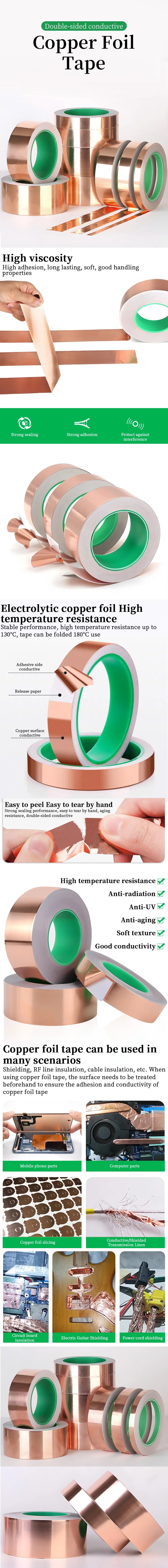 DIY Copper Foil Tape – Double-Sided Conductive Adhesive for EMI & Anti-Static Electrical Circuit Repair
