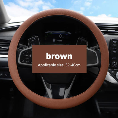 Breathable Silicone Steering Wheel Cover - Non-Slip Universal 38cm Car Wheel Protector for Summer Driving Comfort