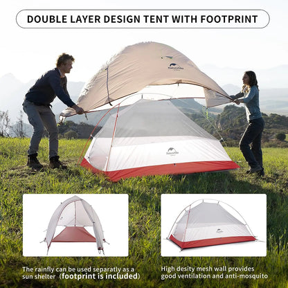Naturehike Cloud Up 1-Person Camping Tent – Ultralight, Portable, Waterproof Folding Backpack Shelter for Travel & Beach