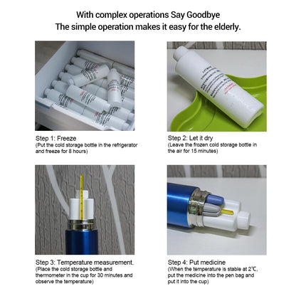 Portable Insulin Cooler Bottle – 36hrs Cooling Insulin Refrigerated Cup, Small Medicine Refrigerator for Drug Storage