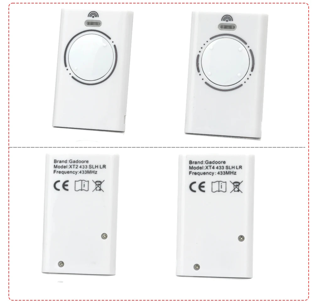 Gadoore XT2 XT4 433MHz SLH LR Garage Door & Gate Remote | Compatible with XT2/XT4 SLH & SLH LR