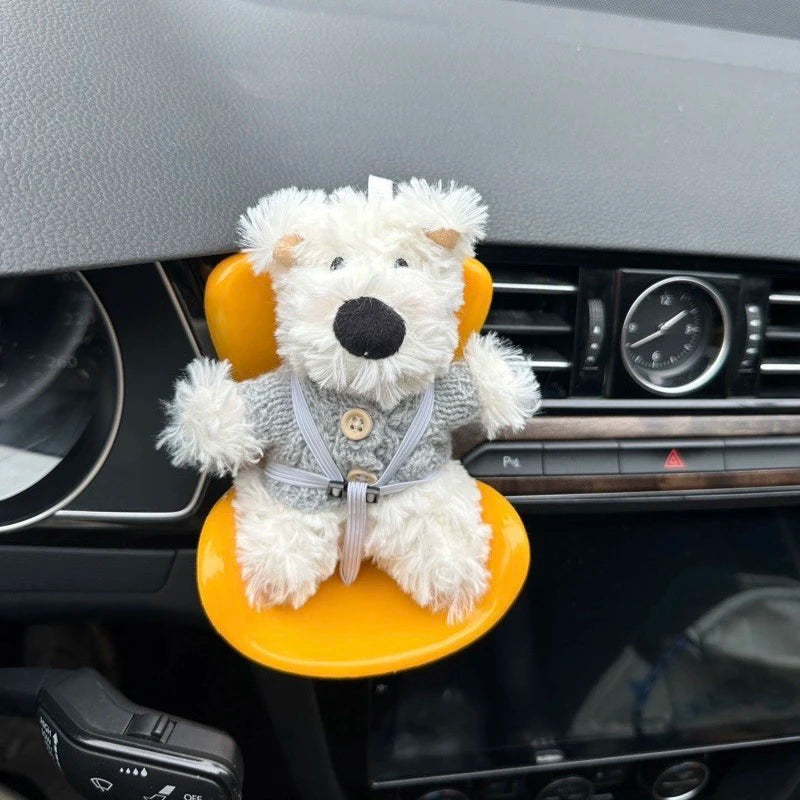 New 15-17cm Labubu Doll Safety Seat – Cute Doll Air Outlet Aromatherapy Decoration for Car Interior
