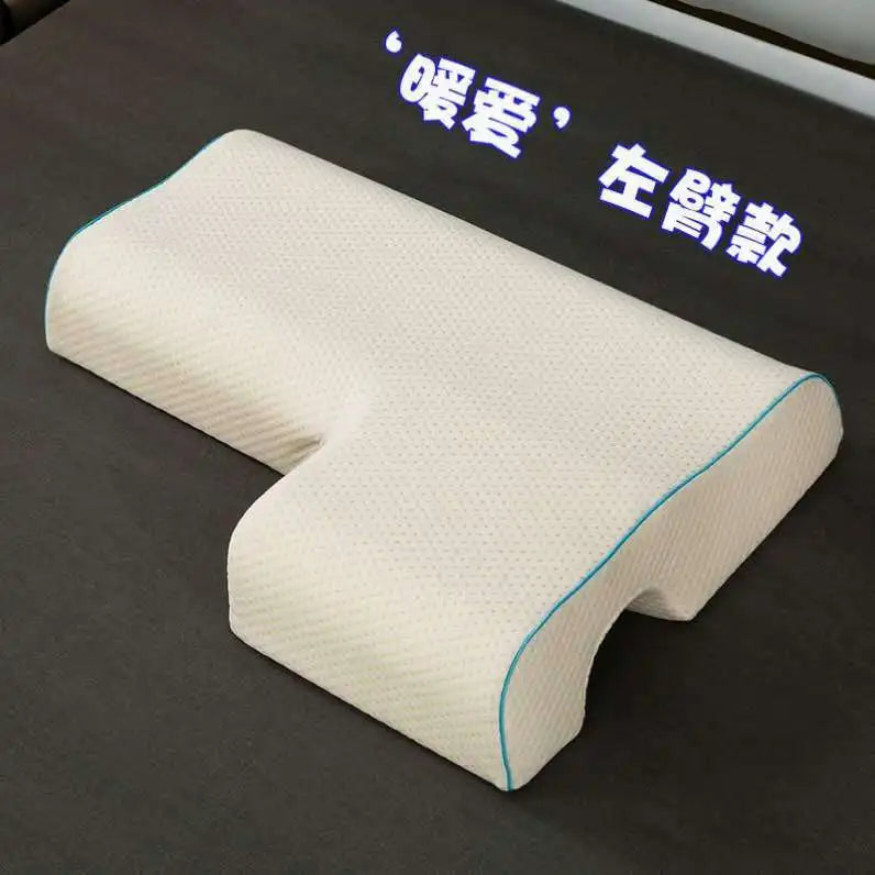 Purenlatex Orthopedic Couple Pillow - Memory Foam Cervical Vertebra Support, Arm Pain Relief, Side Sleeper Pressure Pillow