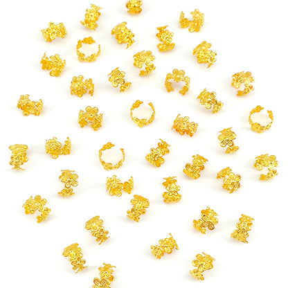 40pcs Vine Leaf Hair Braid Rings – Vintage Alloy Hair Pins for Dreadlocks, Women & Girls Summer Hair Accessories