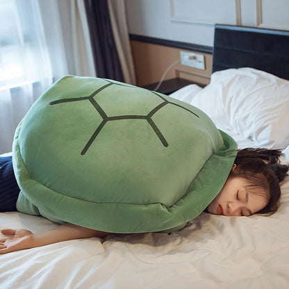 Wearable Turtle Shell Plush Pillow — Soft Stuffed Tortoise Costume Cushion, Funny Plush Toy & Dress-Up Accessory