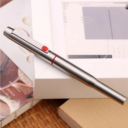 MAJOHN B25 Fountain Pen – Stainless Steel Imported F Nib with Ink Absorber, Dual-Purpose High-End Office Stationery