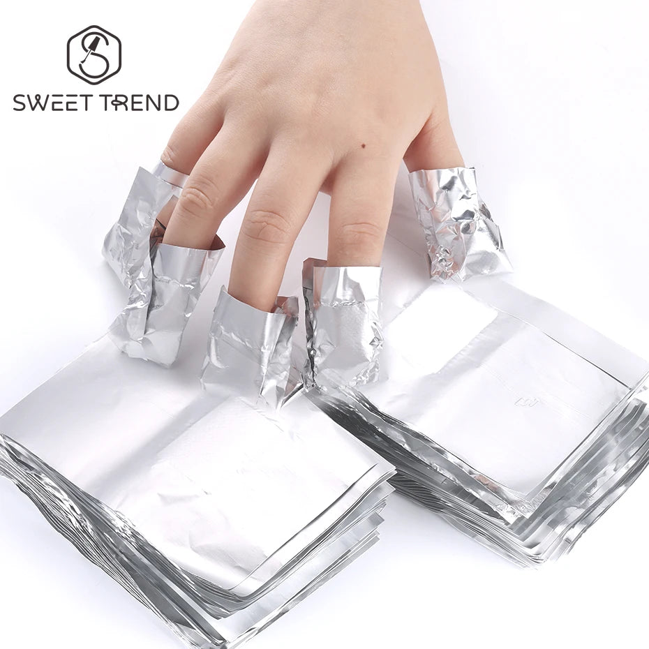 Nail Polish Removal Foil Wraps - 50/100pcs Aluminum Foils with Cotton Pads for Manicure